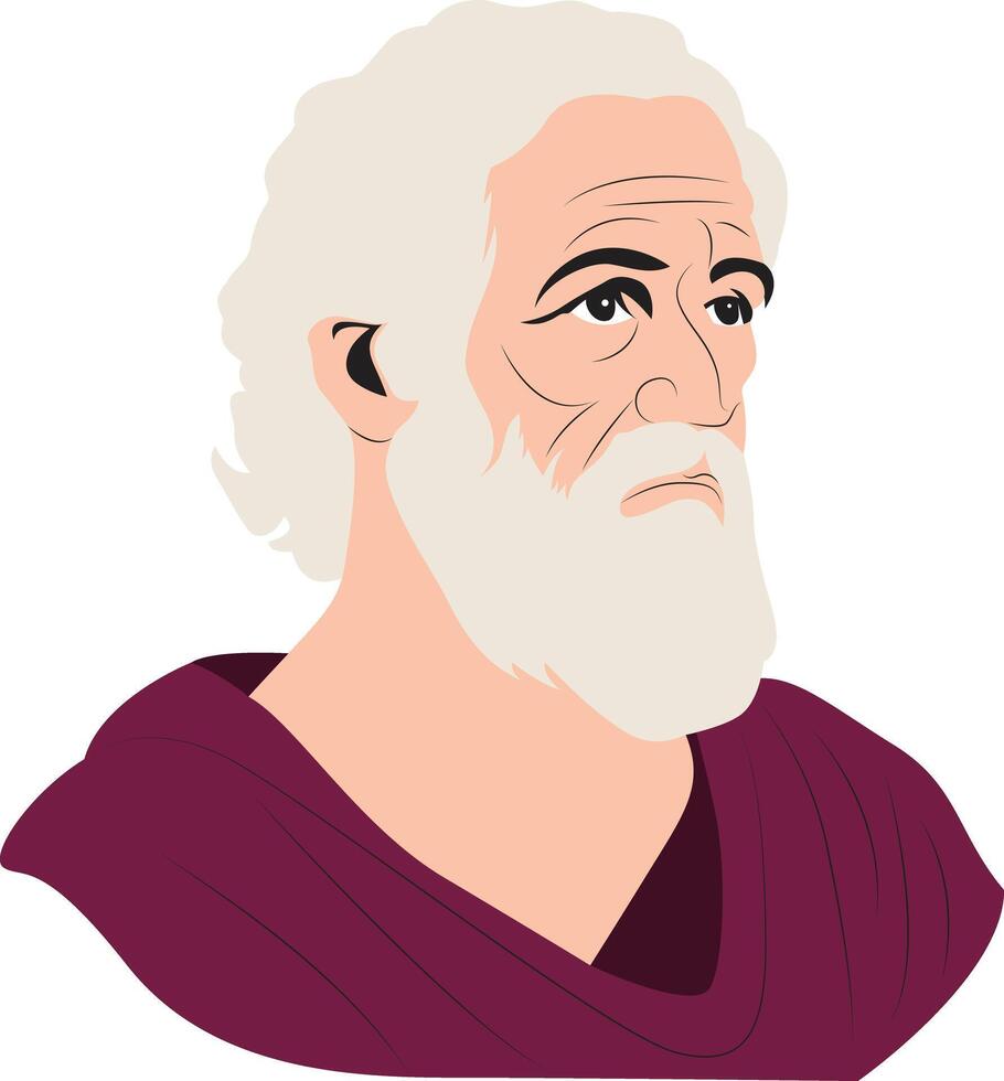 Anaxagoras hand drawn portrait vector