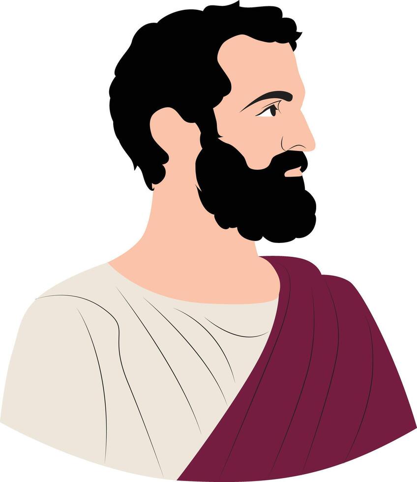 Arcesilaus writing portrait vector