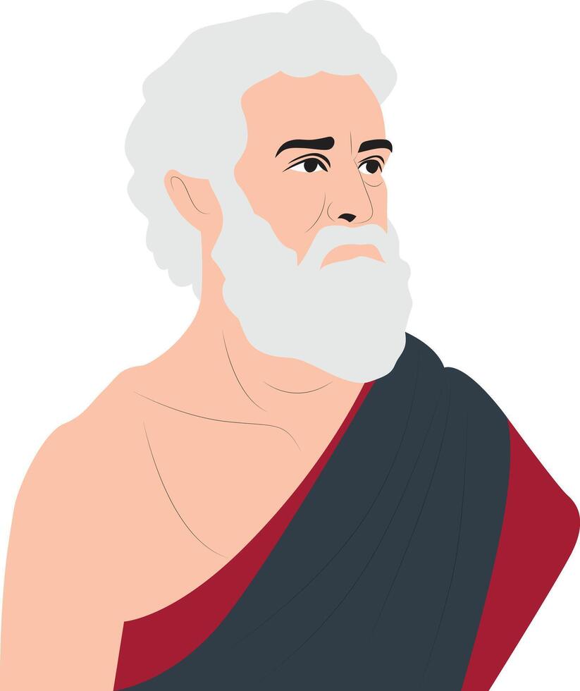 Heraclitus portrait hand drawn vector