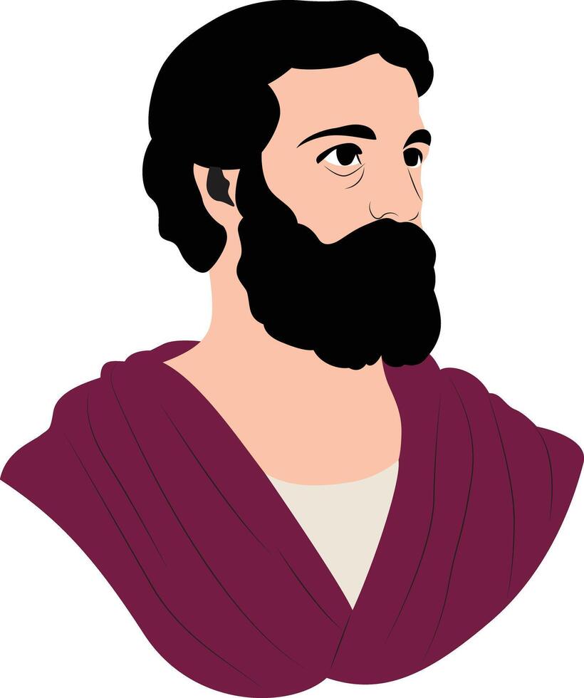 Protagoras portrait hand drawn vector