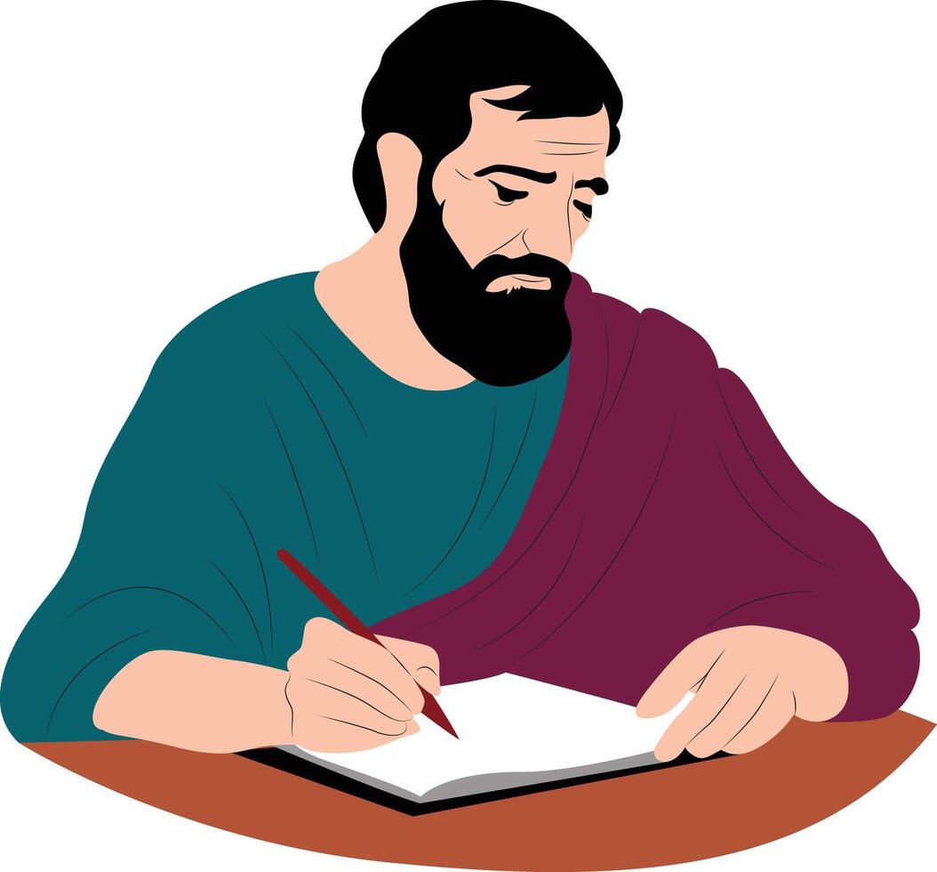 Zeno of Elea writing portrait vector