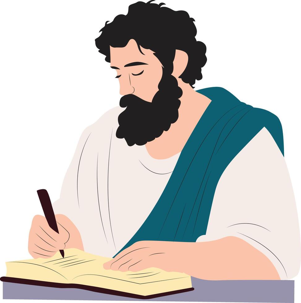 Parmenides writing portrait vector