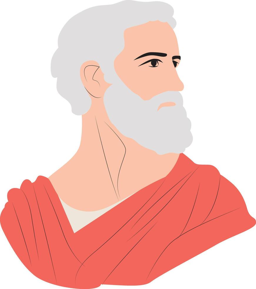 Zeno of Elea portrait hand drawn vector