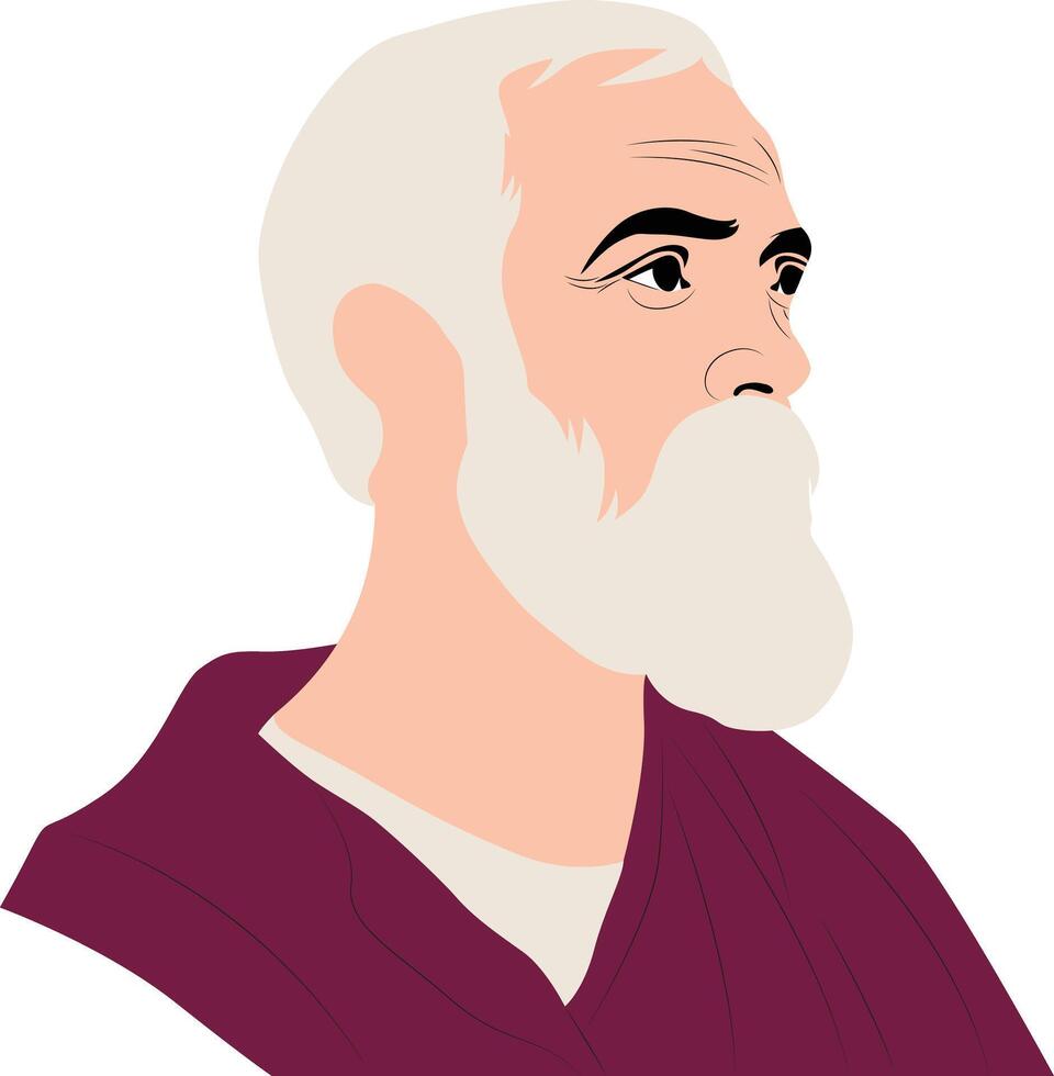 Empedocles portrait hand drawn vector