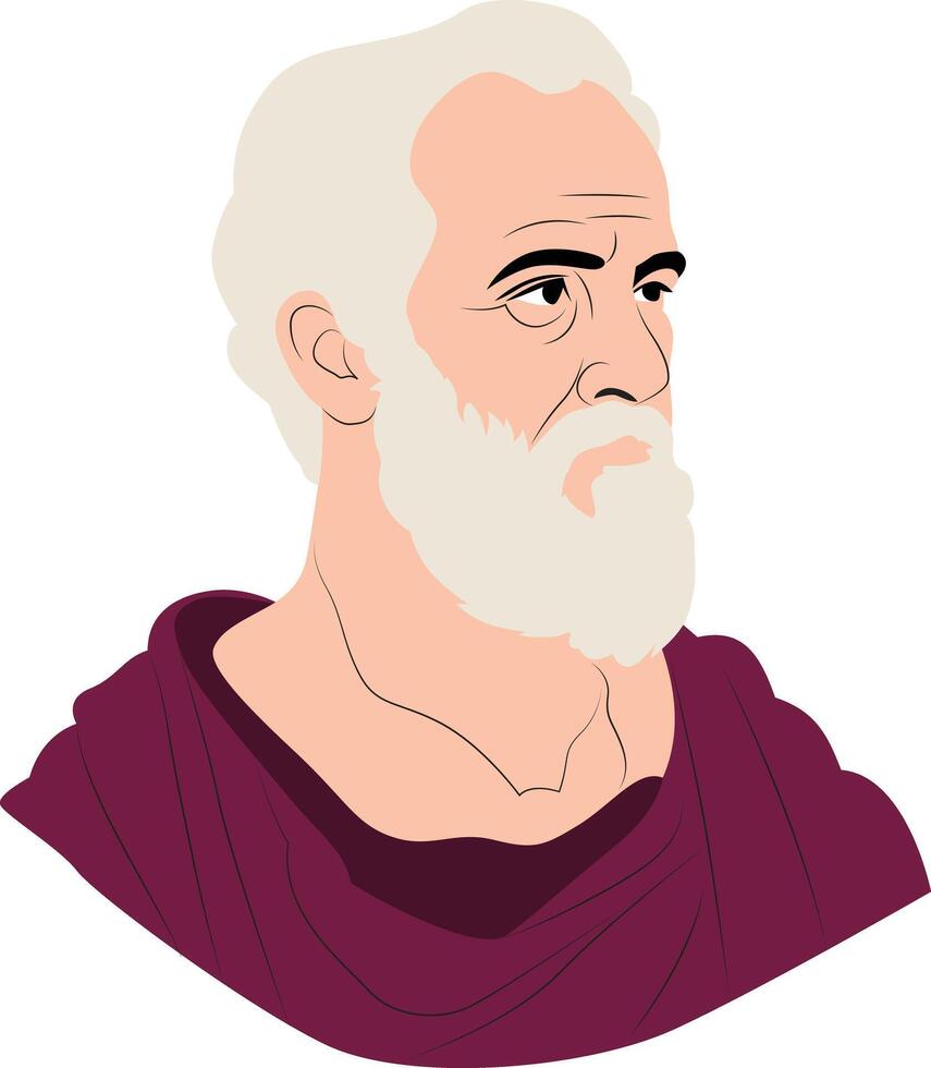 Epicetus portrait hand drawn vector