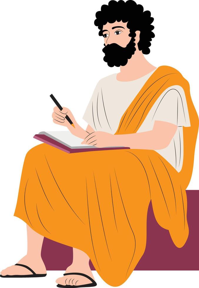Marcus Aurelius writing vector