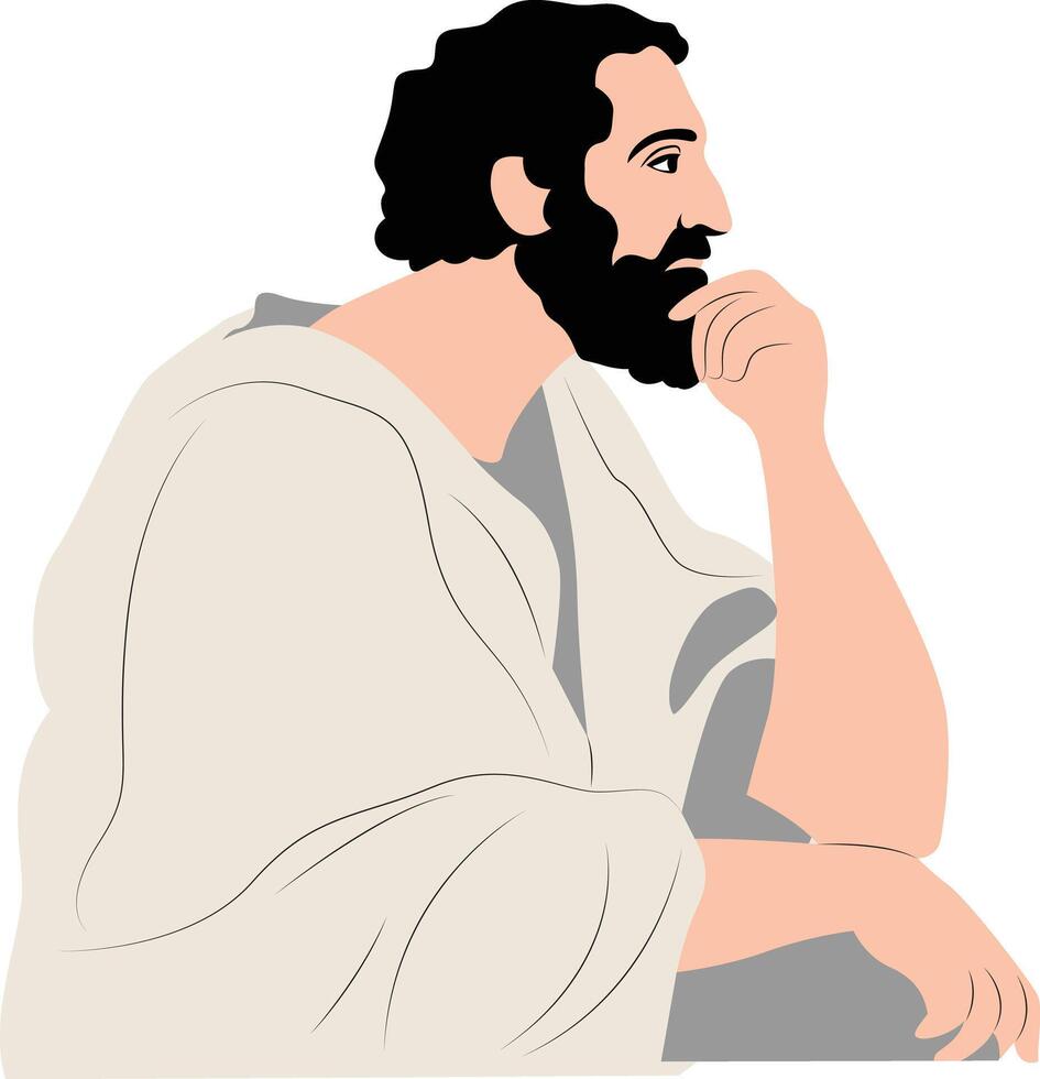 Panetius of Rhodes thinking portrait vector