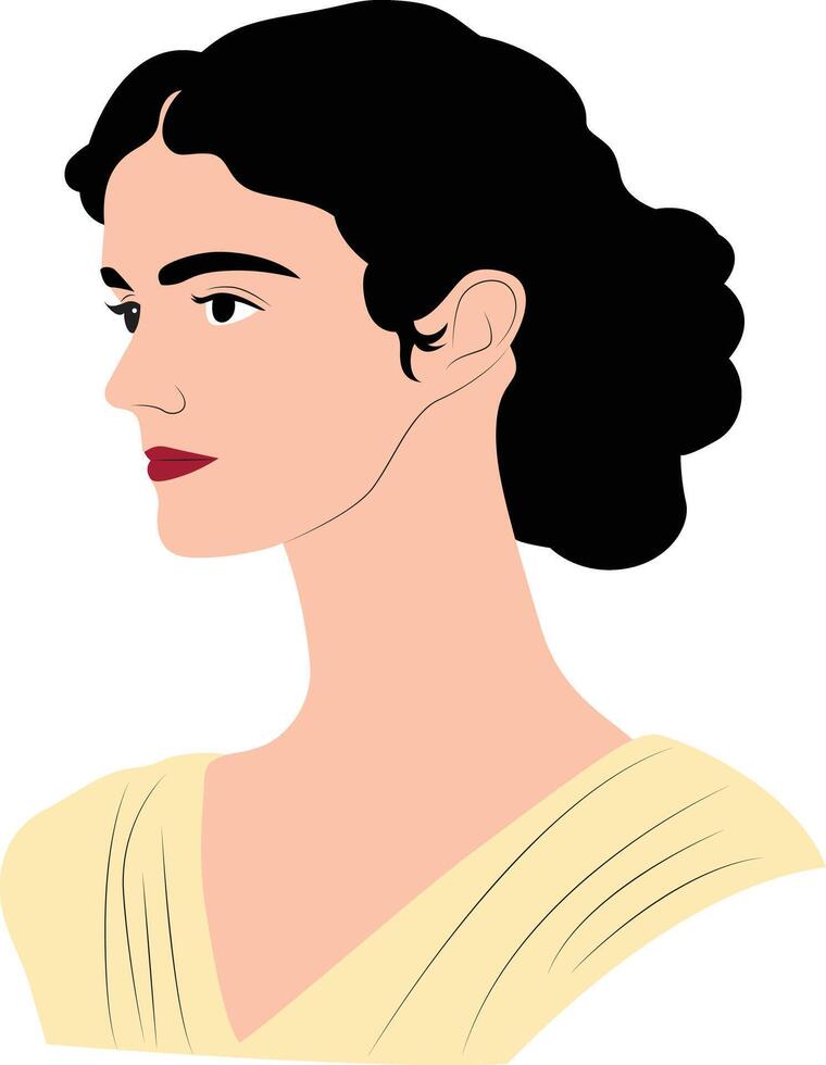 Hypatia portrait hand drawn vector