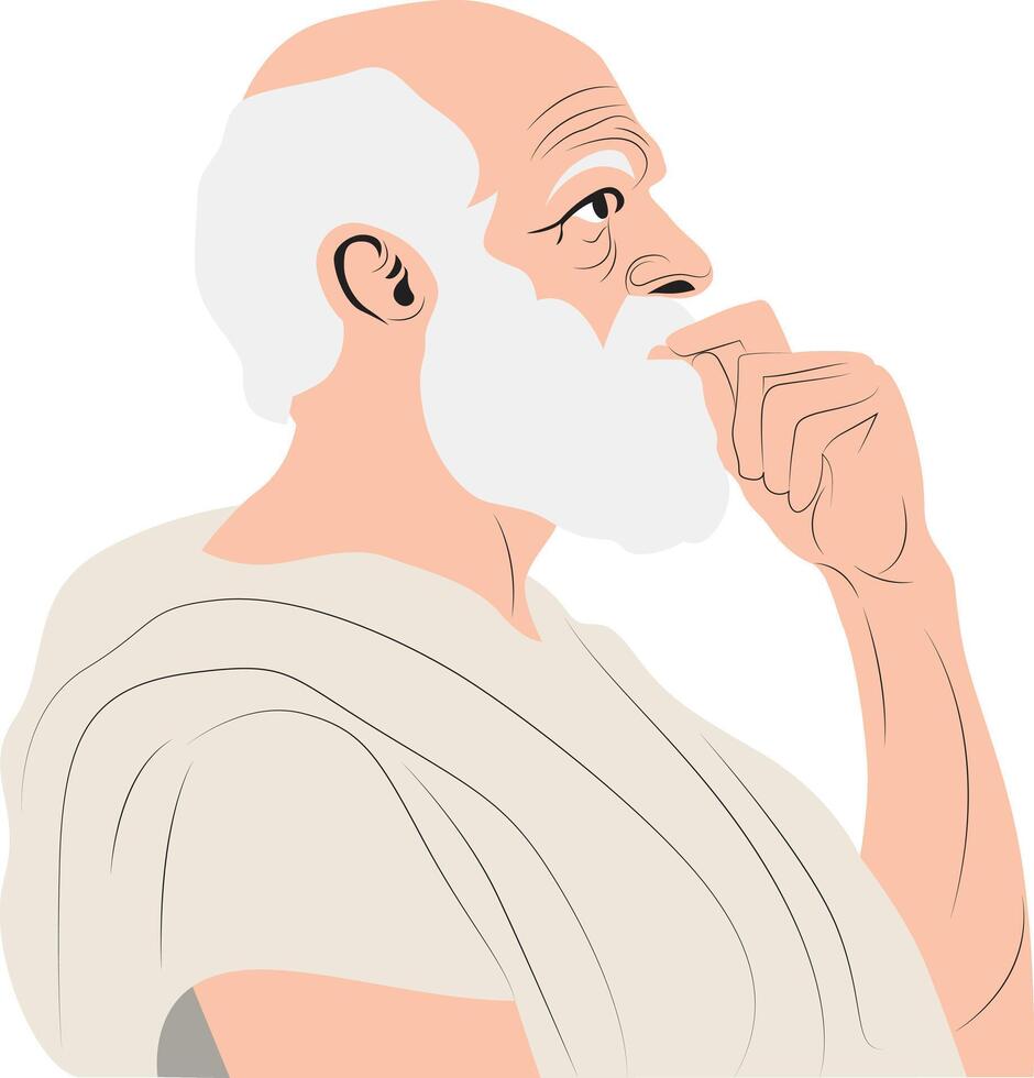 Chrysippus thinking portrait vector