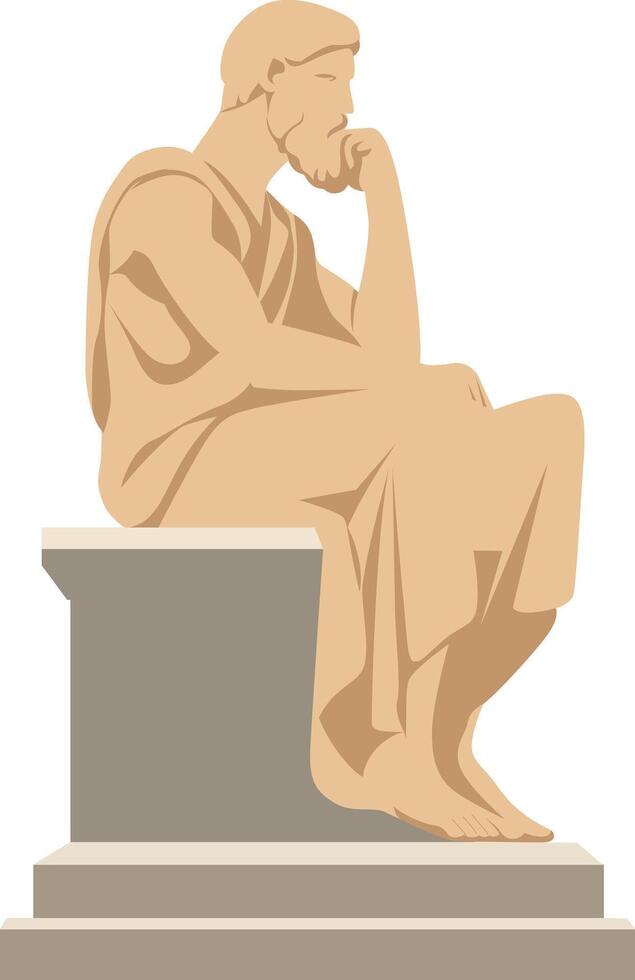 Panetius of Rhodes thinking statue vector