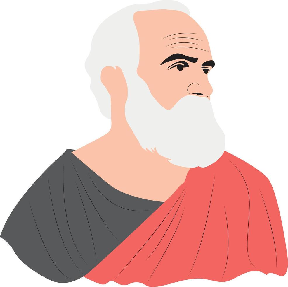 Aristippus Portrait hand drawn vector