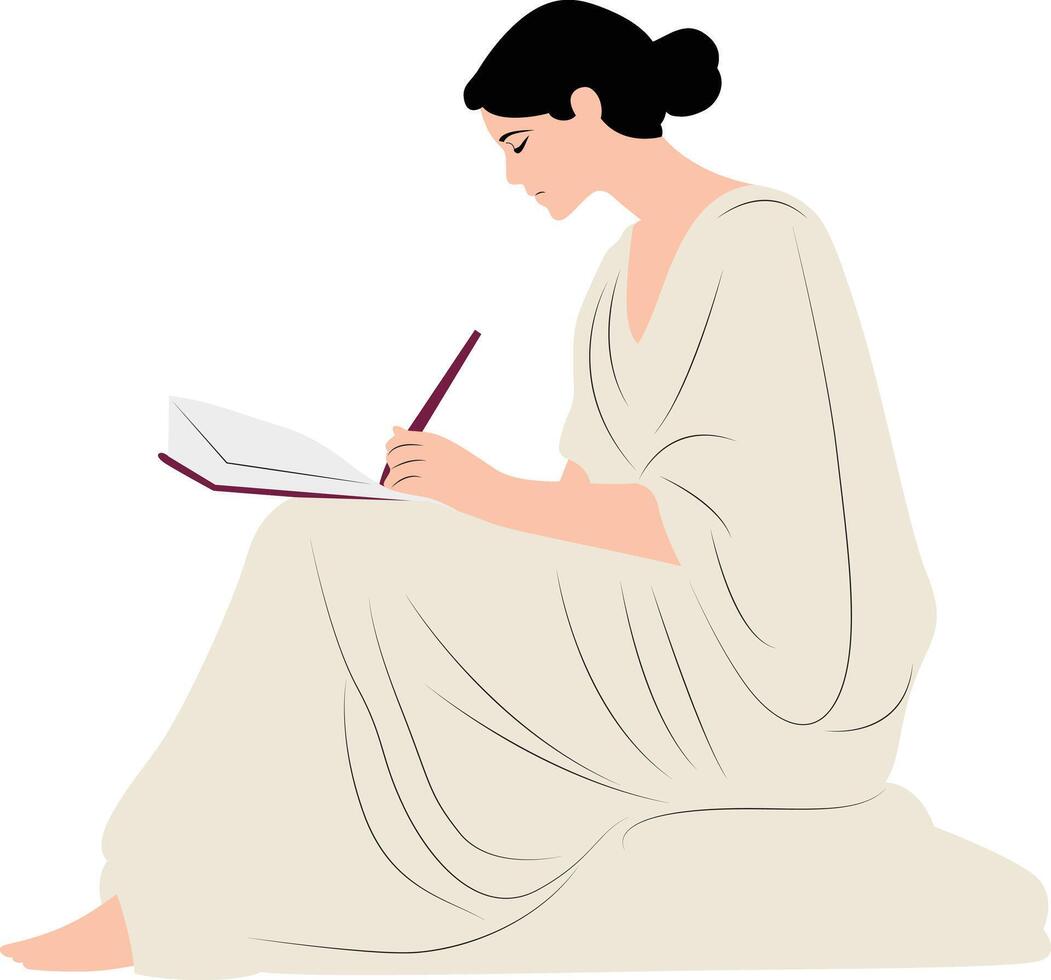 Hypatia writing fullbody vector