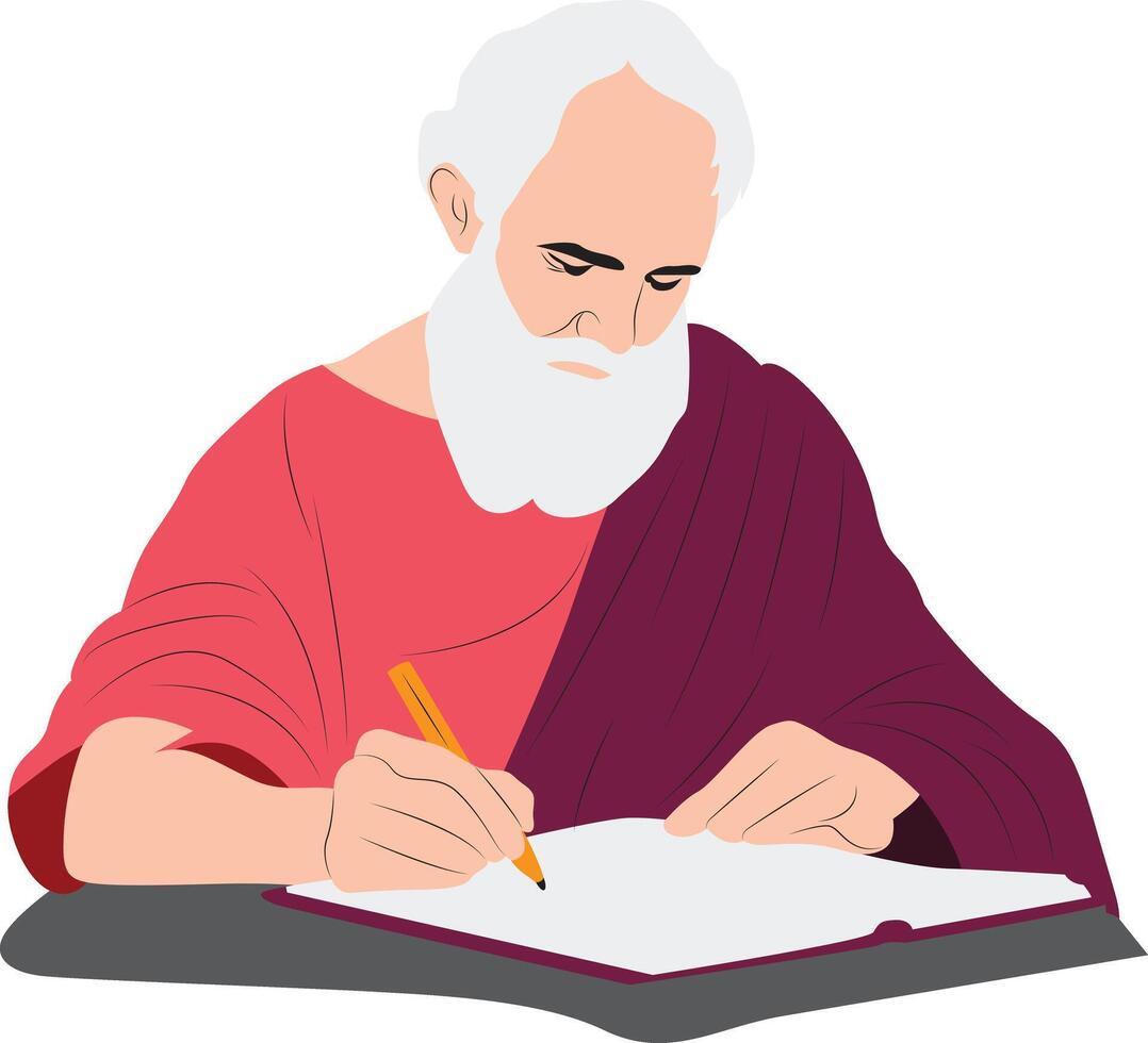 Sextus Empiricus thinking and writing vector