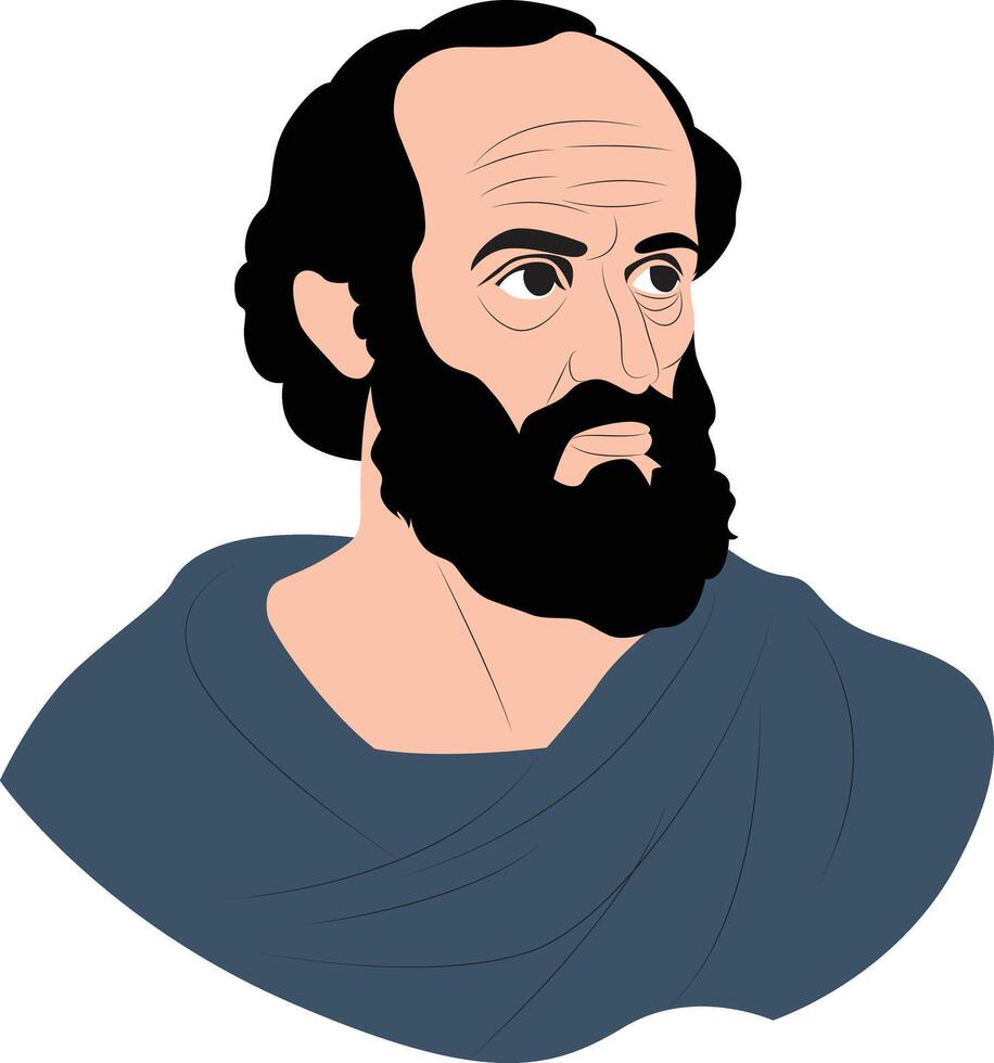 Philo of Alexandria thinking and reading fullbody vector