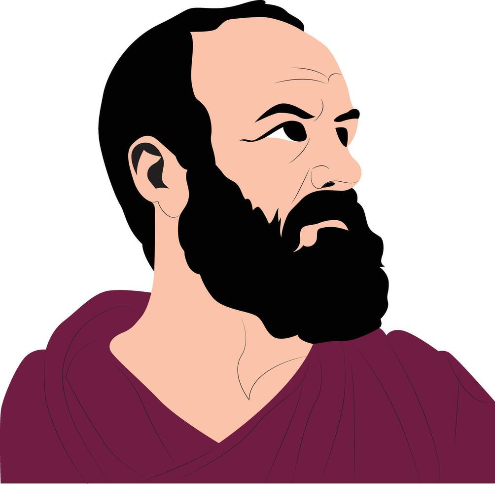 Porphyry thinking and reading vector