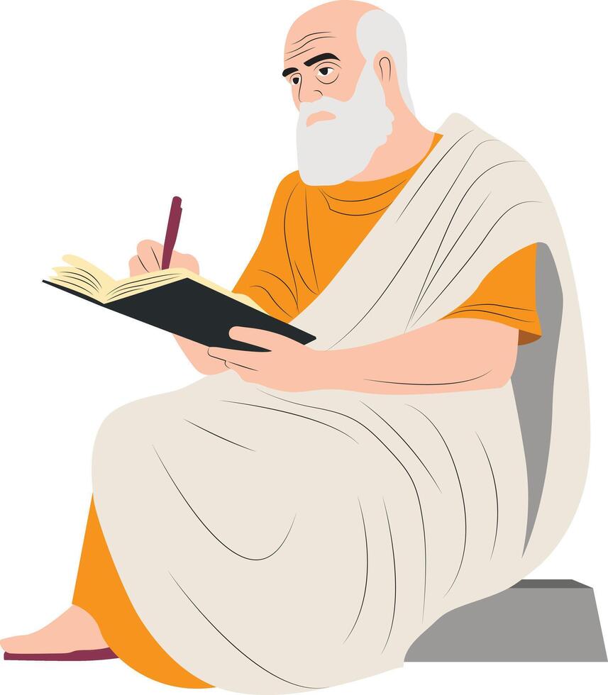 Chrysippus writing and thinking vector