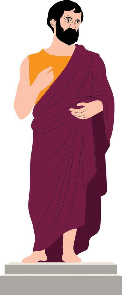 Aristotle statue fullbody vector