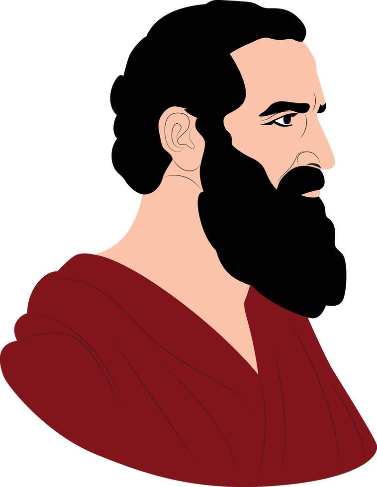 Empedocles portrait hand drawn vector