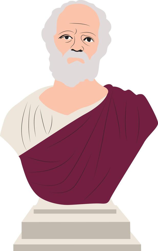 Democritus statue hand drawn vector