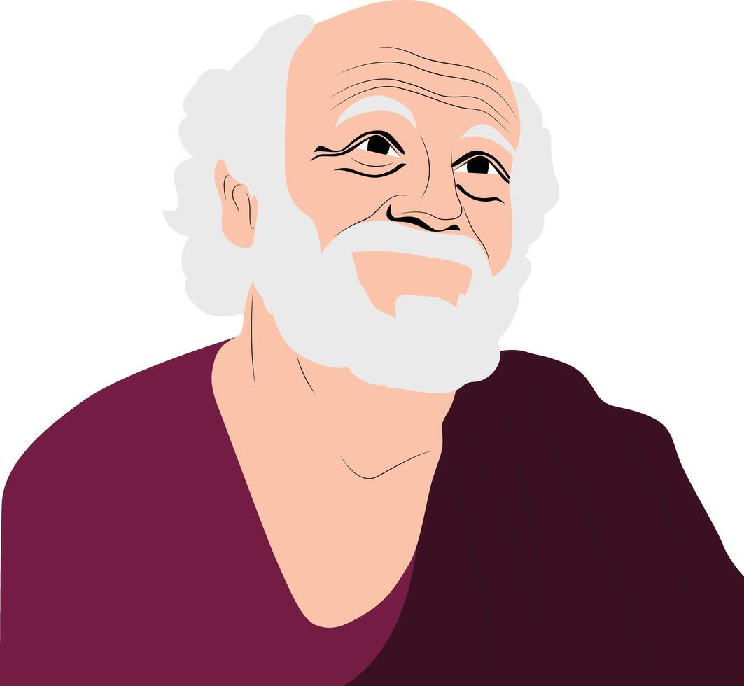 Democritus smiling portrait vector