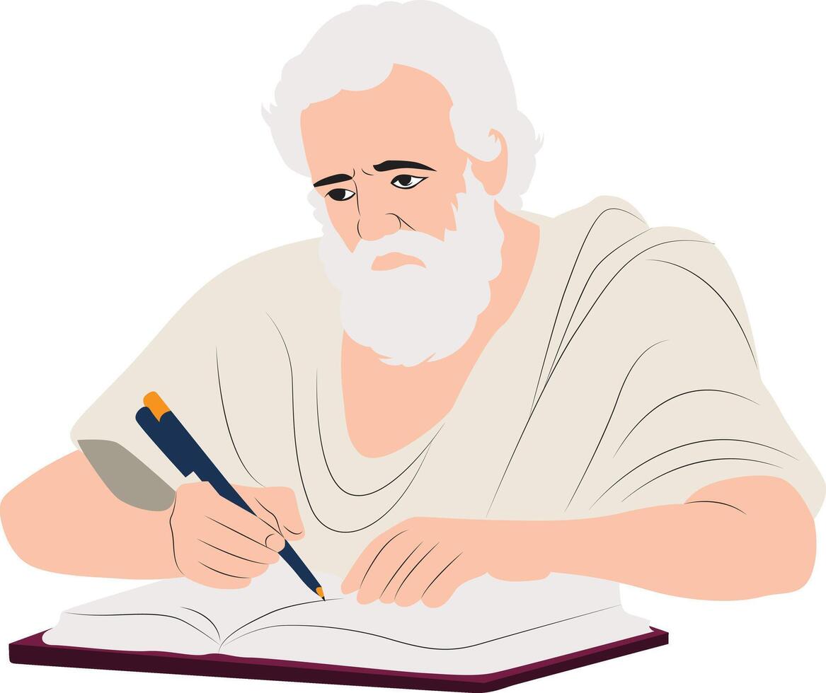 Clitomachus writing portrait vector