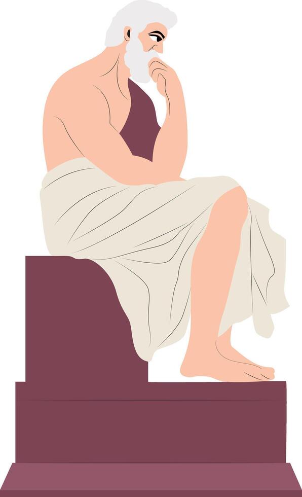 Leucippus thinking statue vector