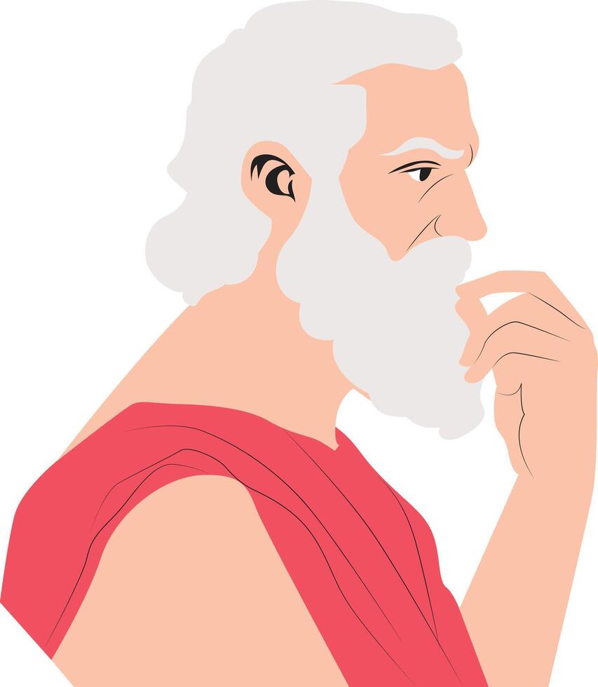 Clitomachus thinking portrait vector