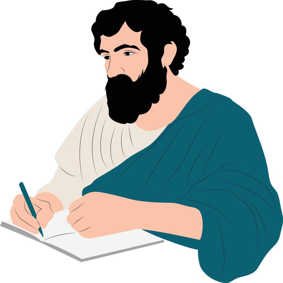 Stilpo writing portrait vector