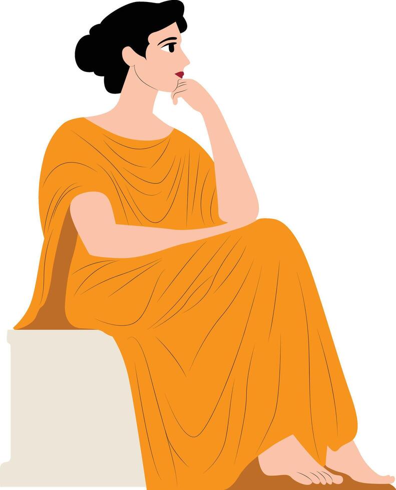 Hipparchia of Maroneia thinking vector