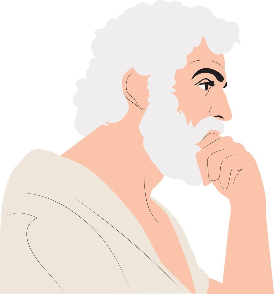Melissus of Samos thinking portrait vector