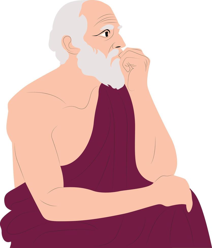 Leucippus thinking portrait vector