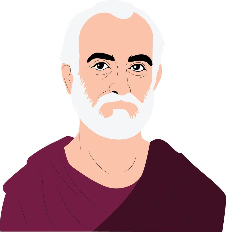 Stilpo portrait hand drawn vector
