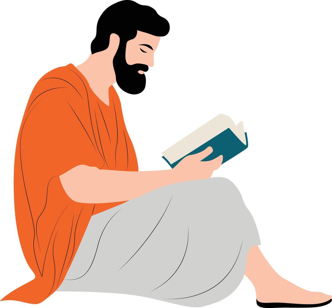 Aenesidemus reading book fullbody vector
