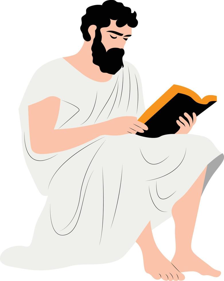 Atticus reading book statue vector