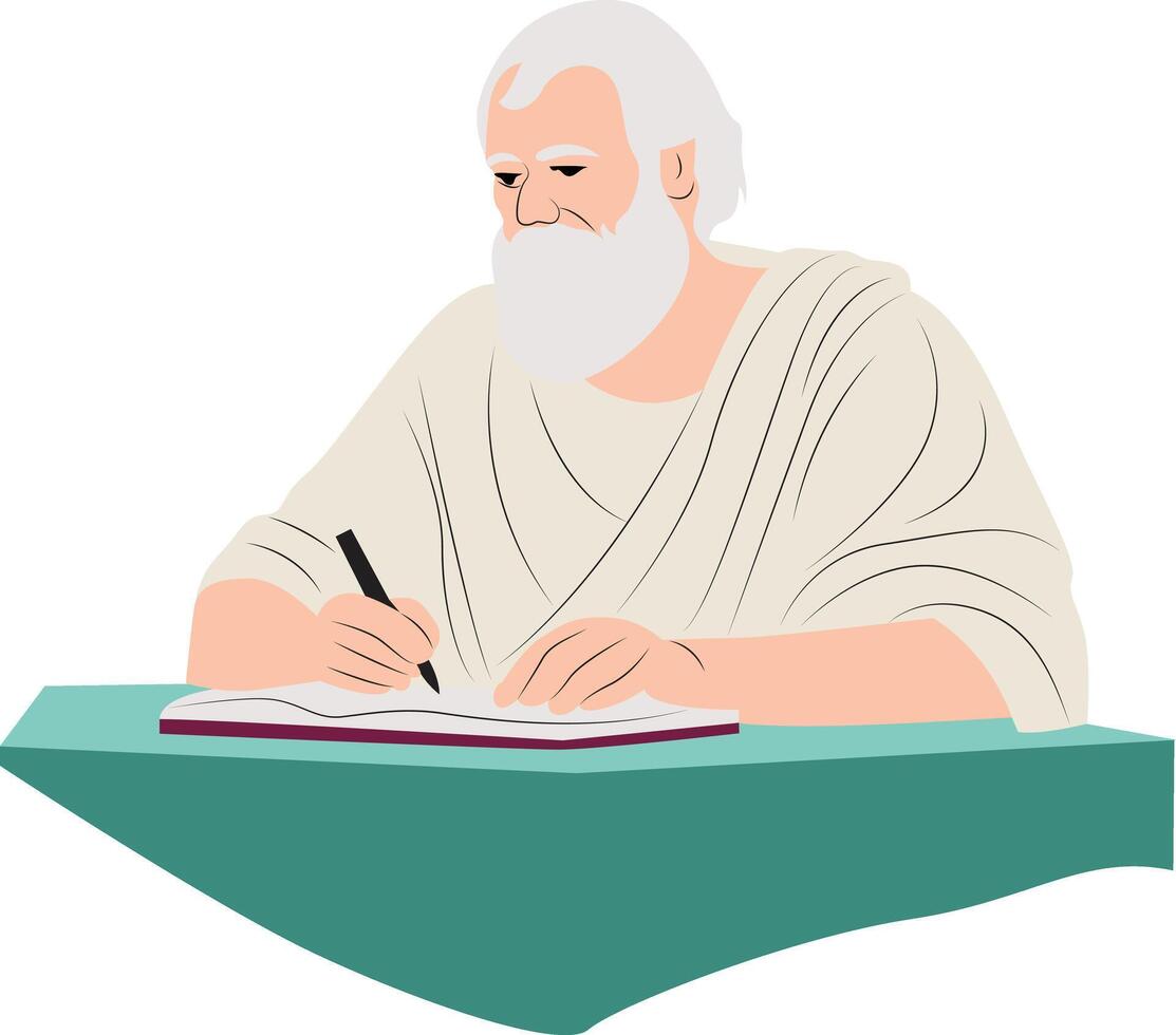Ammonius Saccas writing portrait vector
