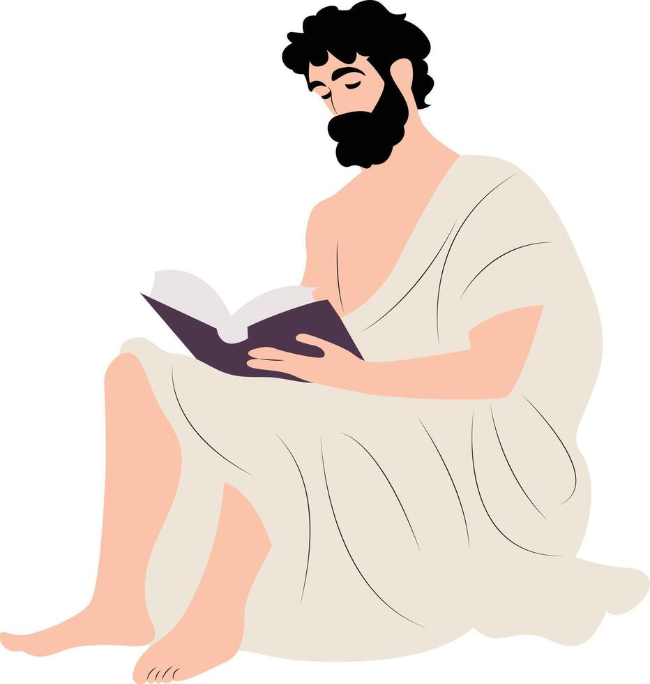 Favorinus reading book vector
