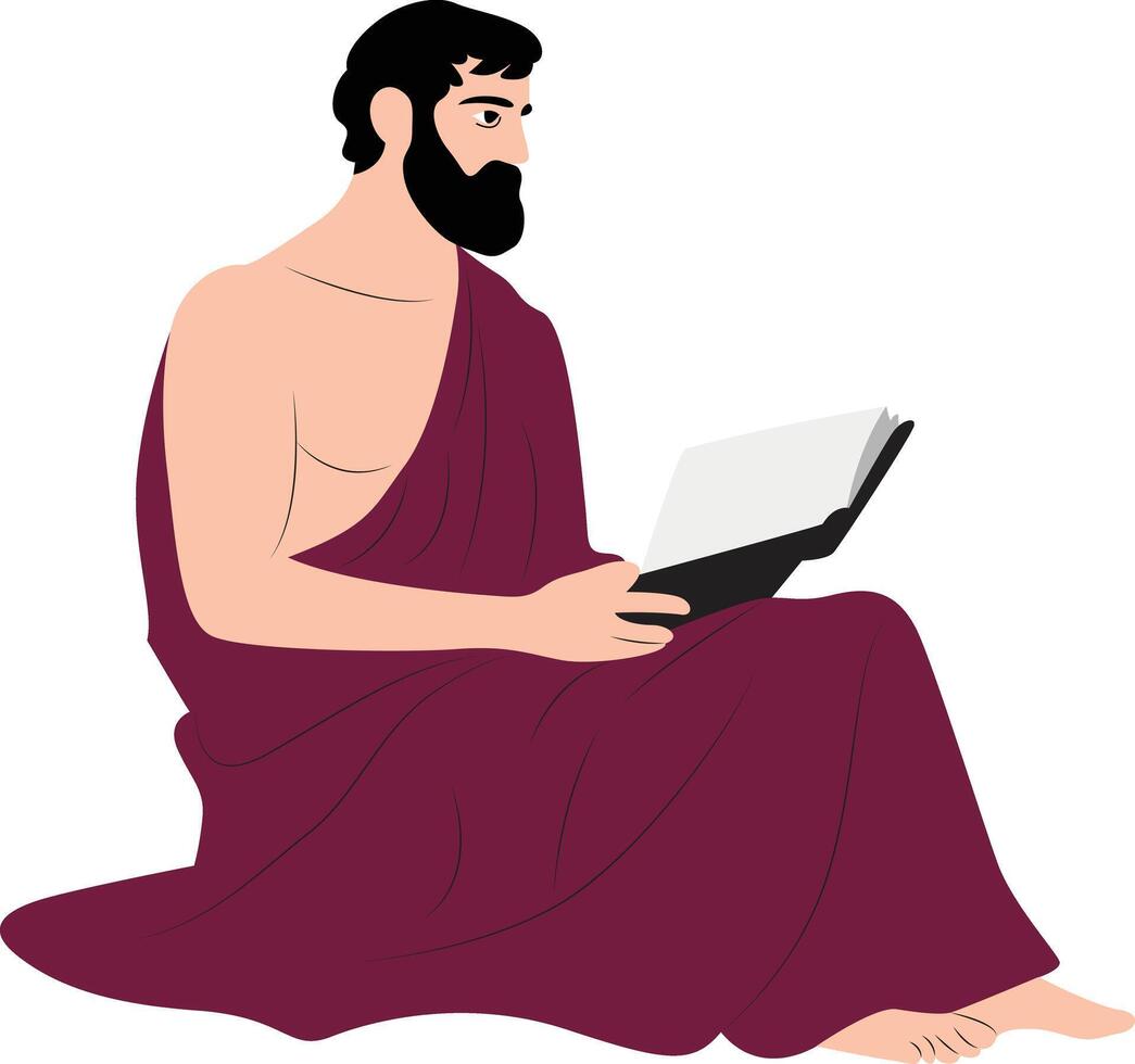 Asclepiades of Bithynia reading book vector