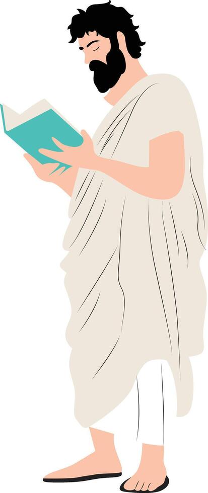Ammonius Saccas reading book statue vector