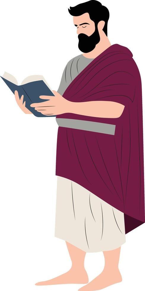Ammonius Hermiae reading book statue vector