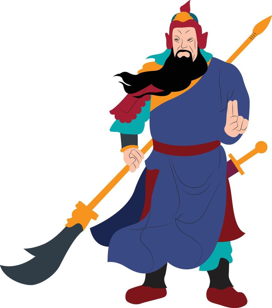 Chinese Warrior, Guan Yu vector