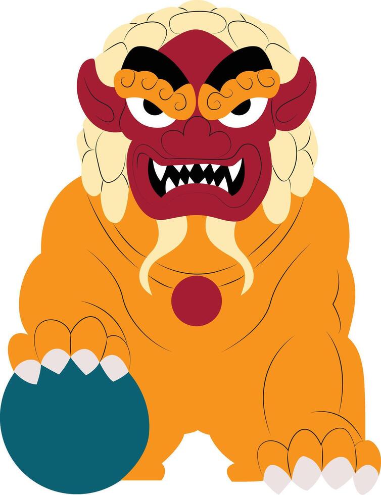 Chinese Lion Statue vector