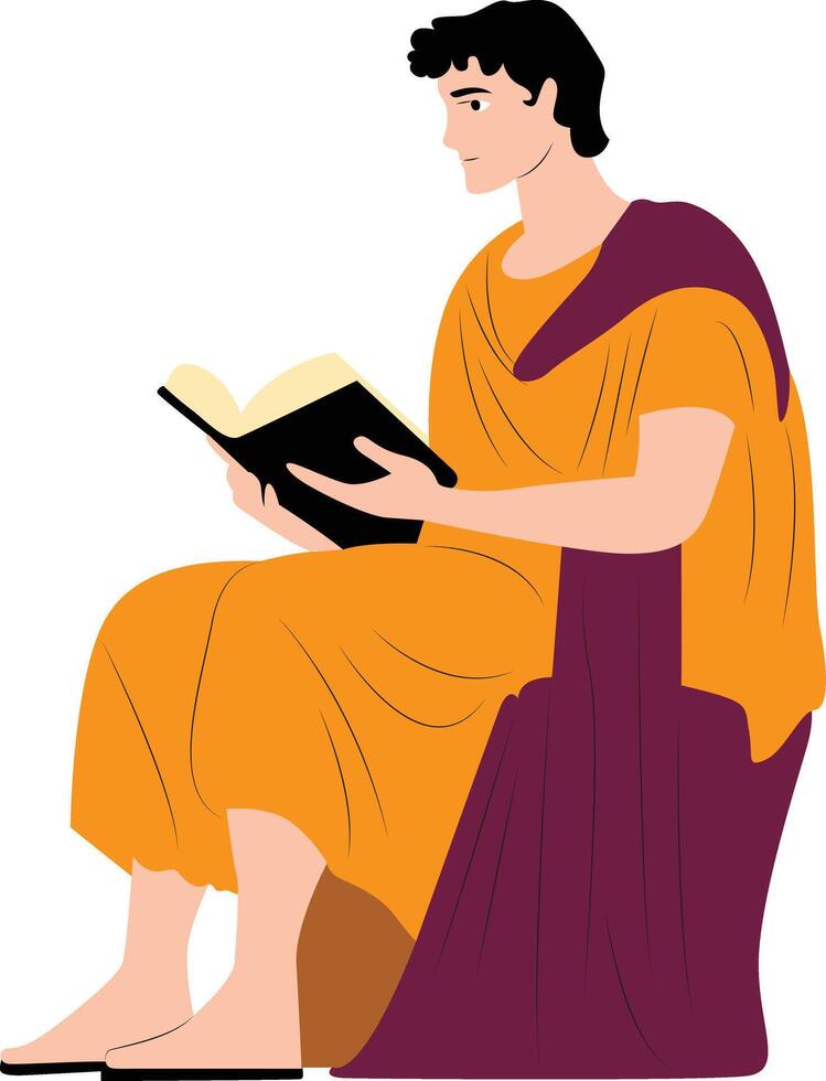 Agrippa the Skeptic reading book vector