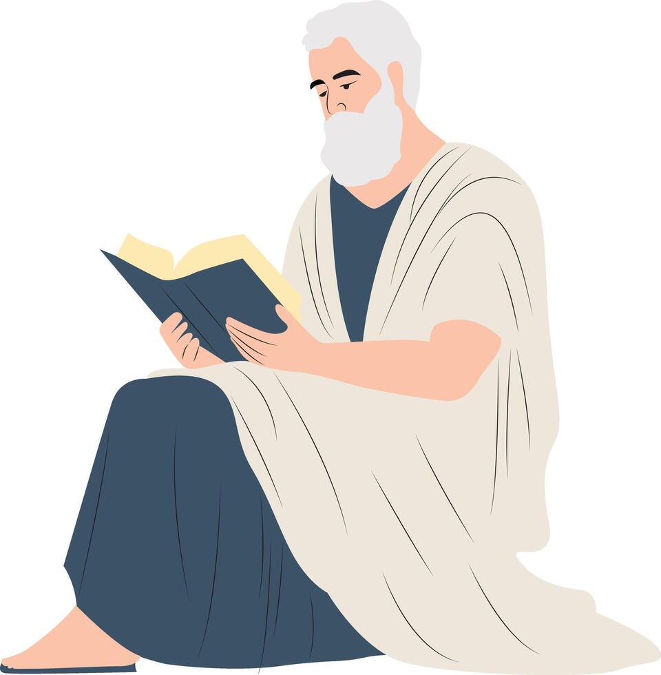 Alcinous reading book vector
