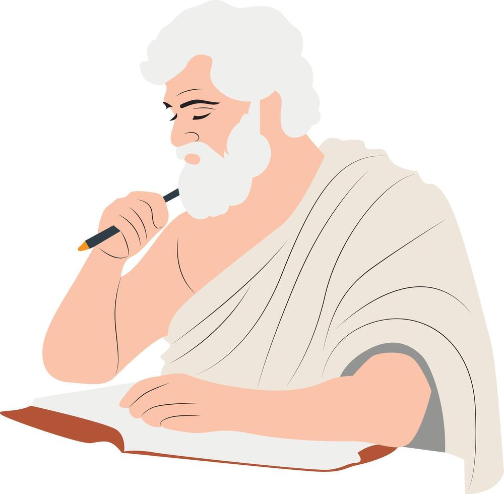 Asclepiades of Bithynia writing portrait vector
