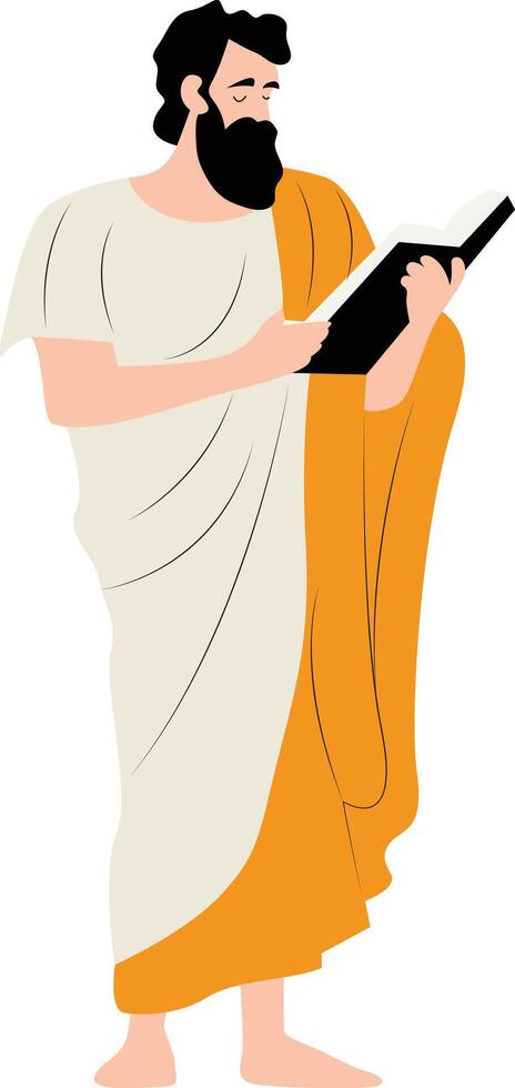 Celsus reading book statue vector