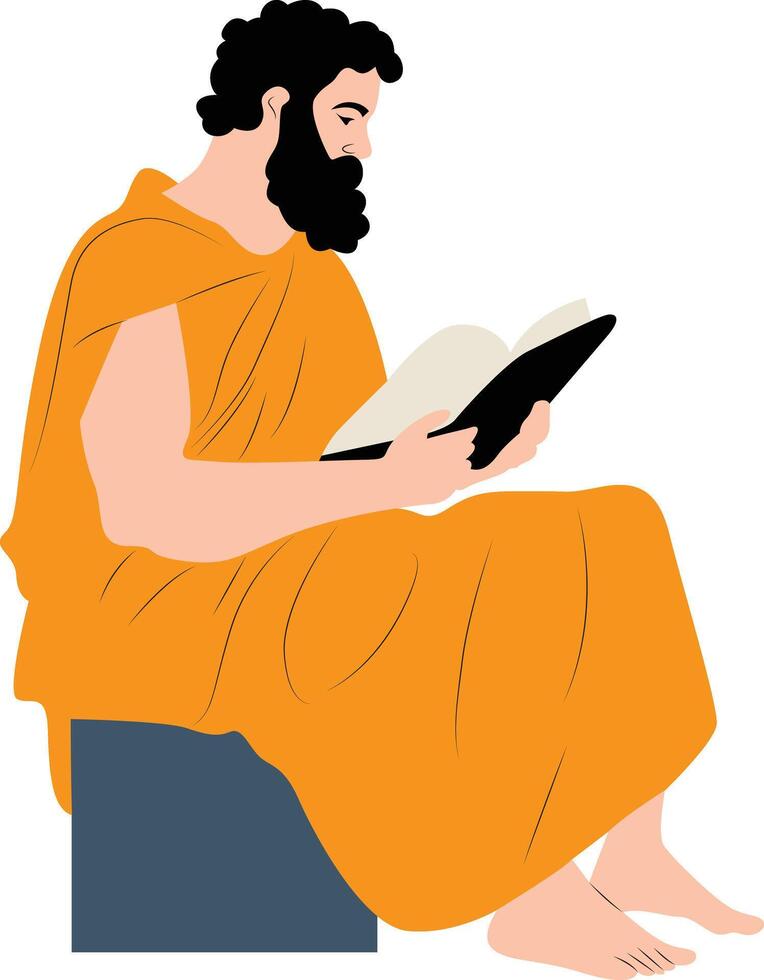 Euhemerus reading statue vector