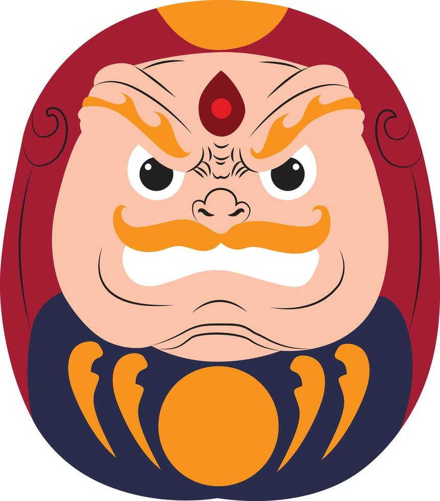 Daruma, Japanese doll vector
