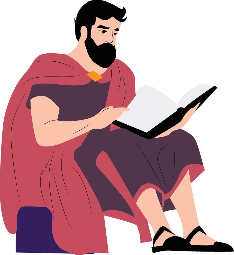 Dionysius the Renegade reading book vector