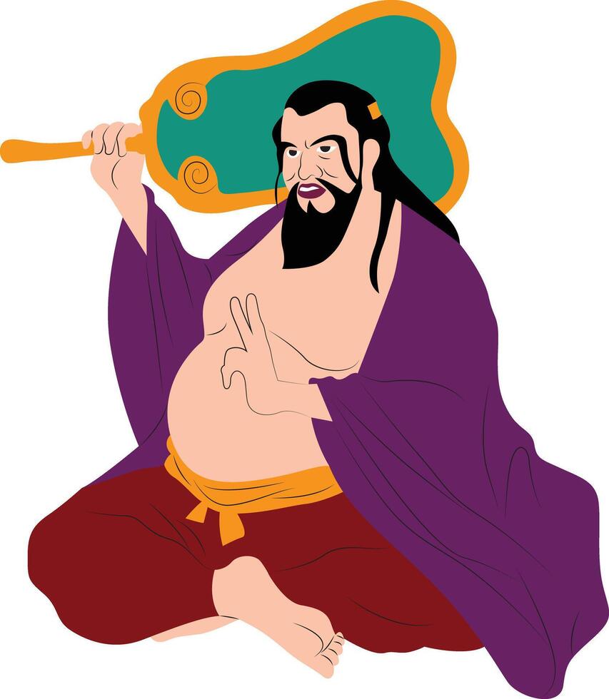 Han Zhongli flat illustration vector