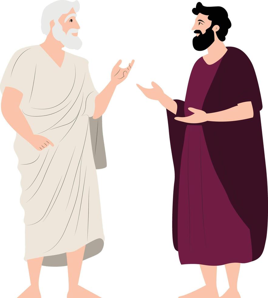 Damon and Pythias talking together vector